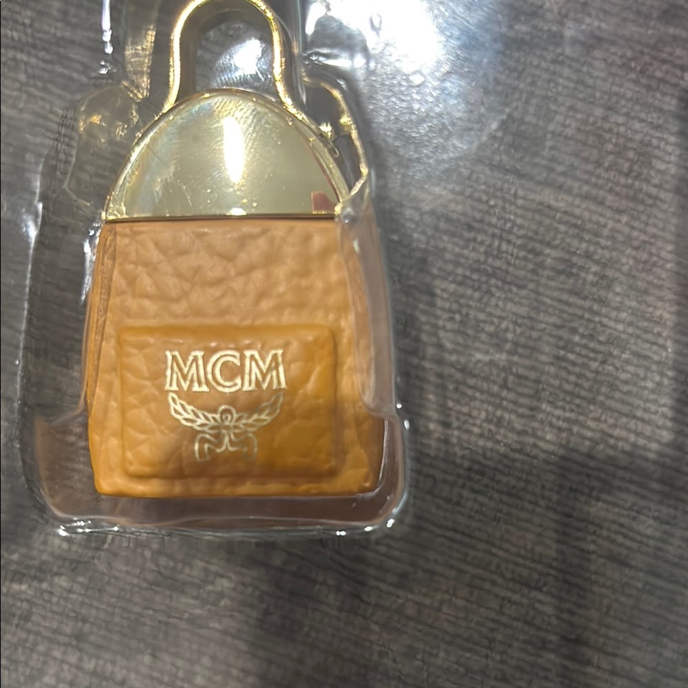 MCM Miniature Brown and Gold Bag Charm mini perfume